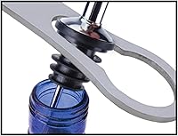 Vista 3 de Thirsty Rhino Badak - Abridor de botellas y removedor de boquilla de vertido, plateado cepillado (juego de 1)