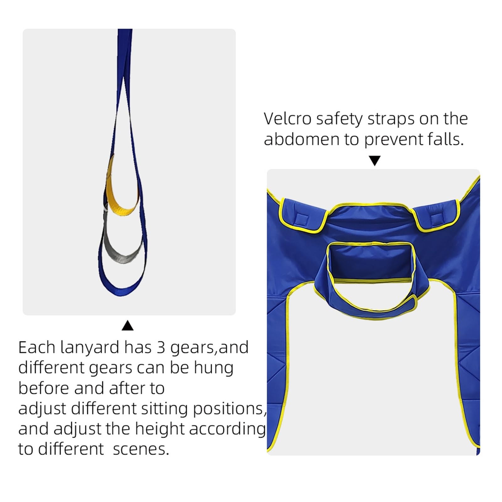 Arnés de Traslado Ajustable para Pacientes - Diseño con Espalda Abierta, Capacidad 227 kg, Sistema de 4 Correas - Ideal para Transferencias Sedentes e Higiene Personal - Talla M/L