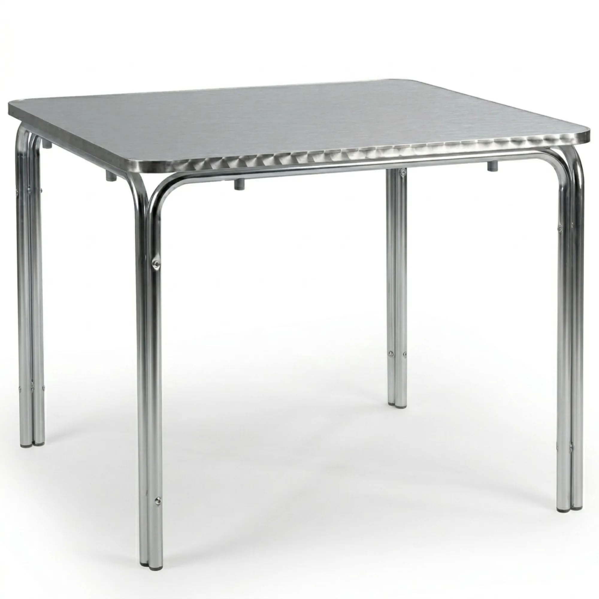MBH - Tavolo in Alluminio Impilabile 70x70 cm per la Ristorazione, per Interni ed Esterni, Ideale per Bar, Ristorante e Caffetteria