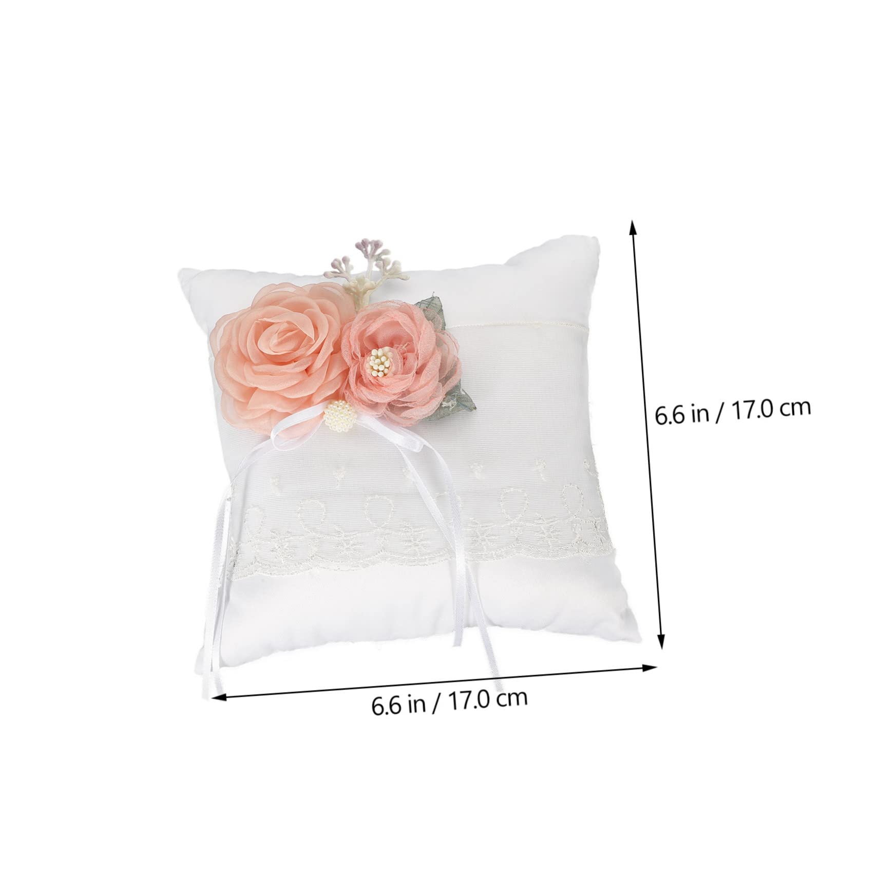 OKUMEYR Ring Pillow for Wedding Wedding Pillow Set Ring Holder Pillowcase Female White Flower Decor