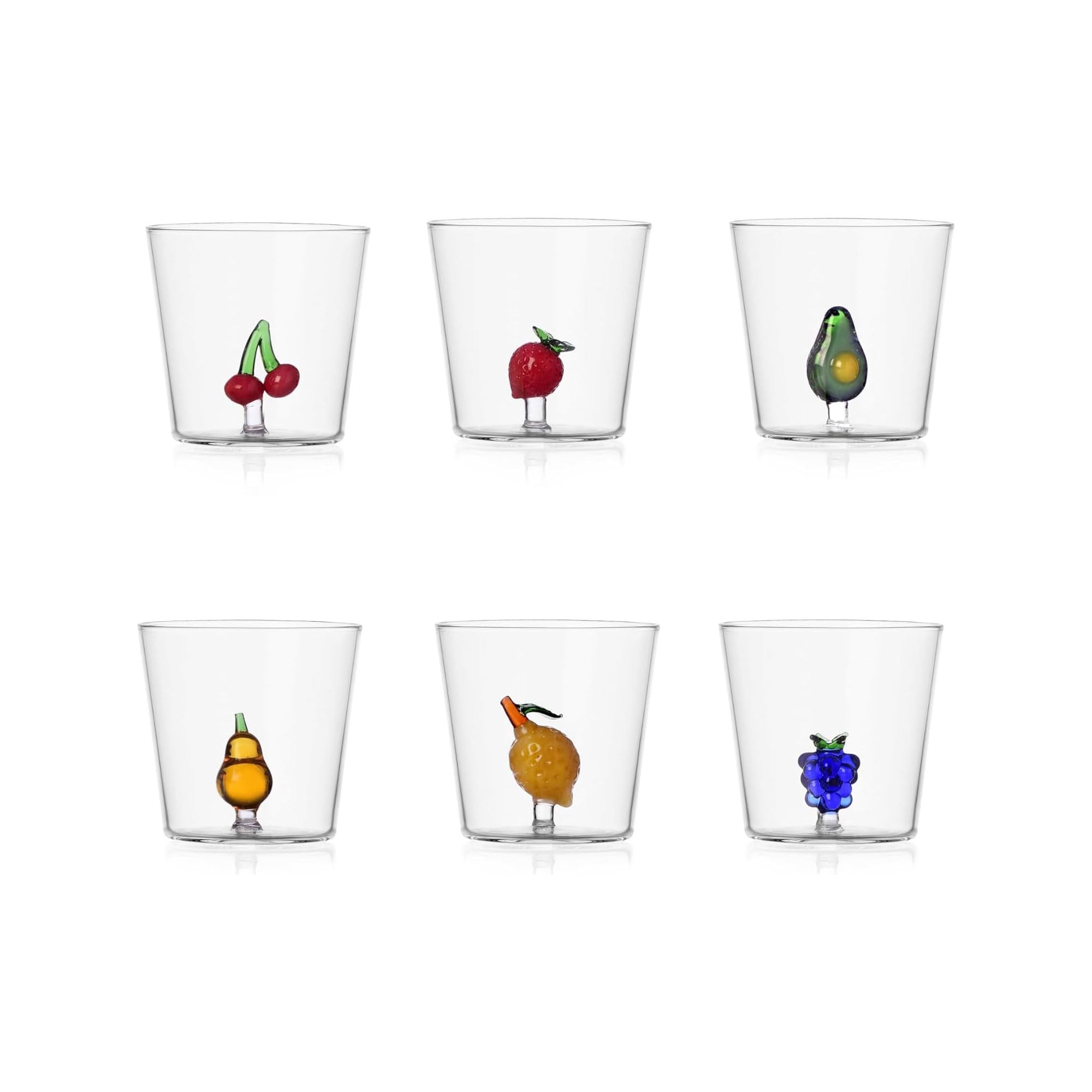 Tumbler Ichendorf Fruits & Flowers de 6 pièces, lot verre eau et jus transparent