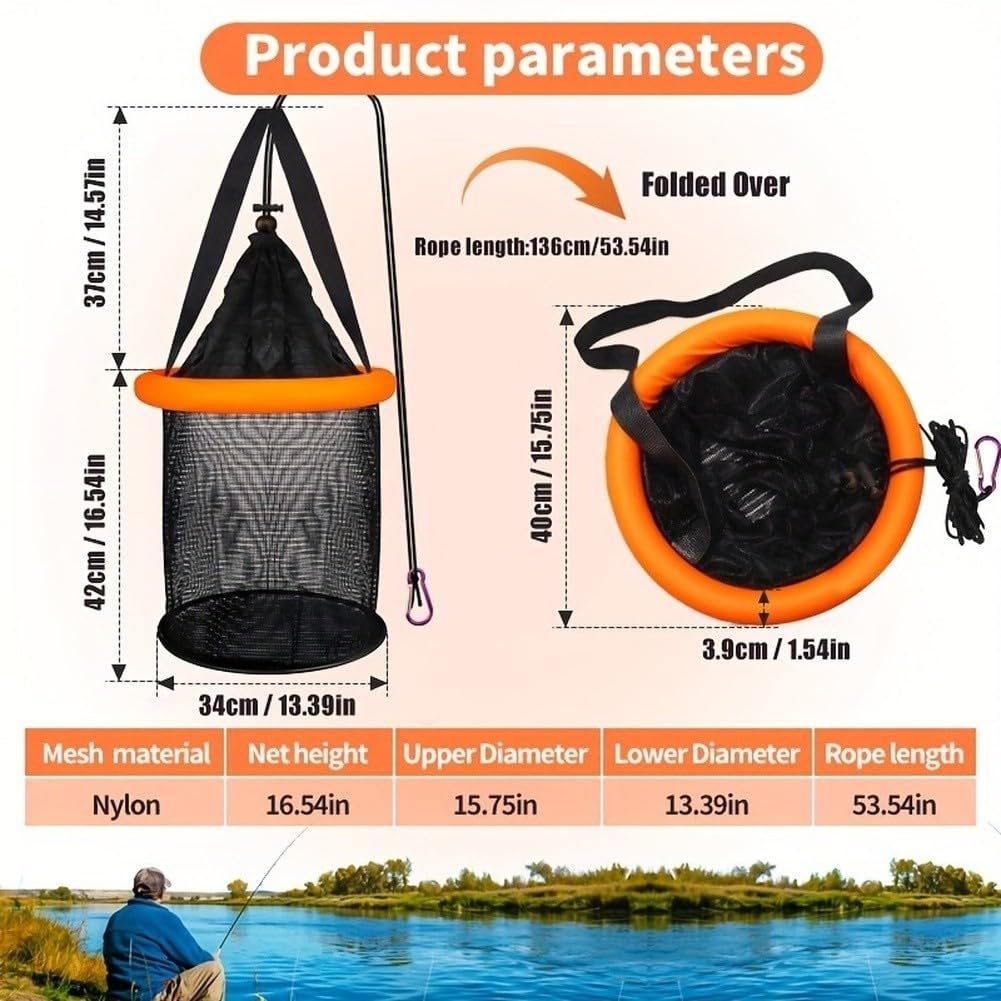 Galleggiante Pesce Tenere Net Pieghevole Bait Holder 40cm