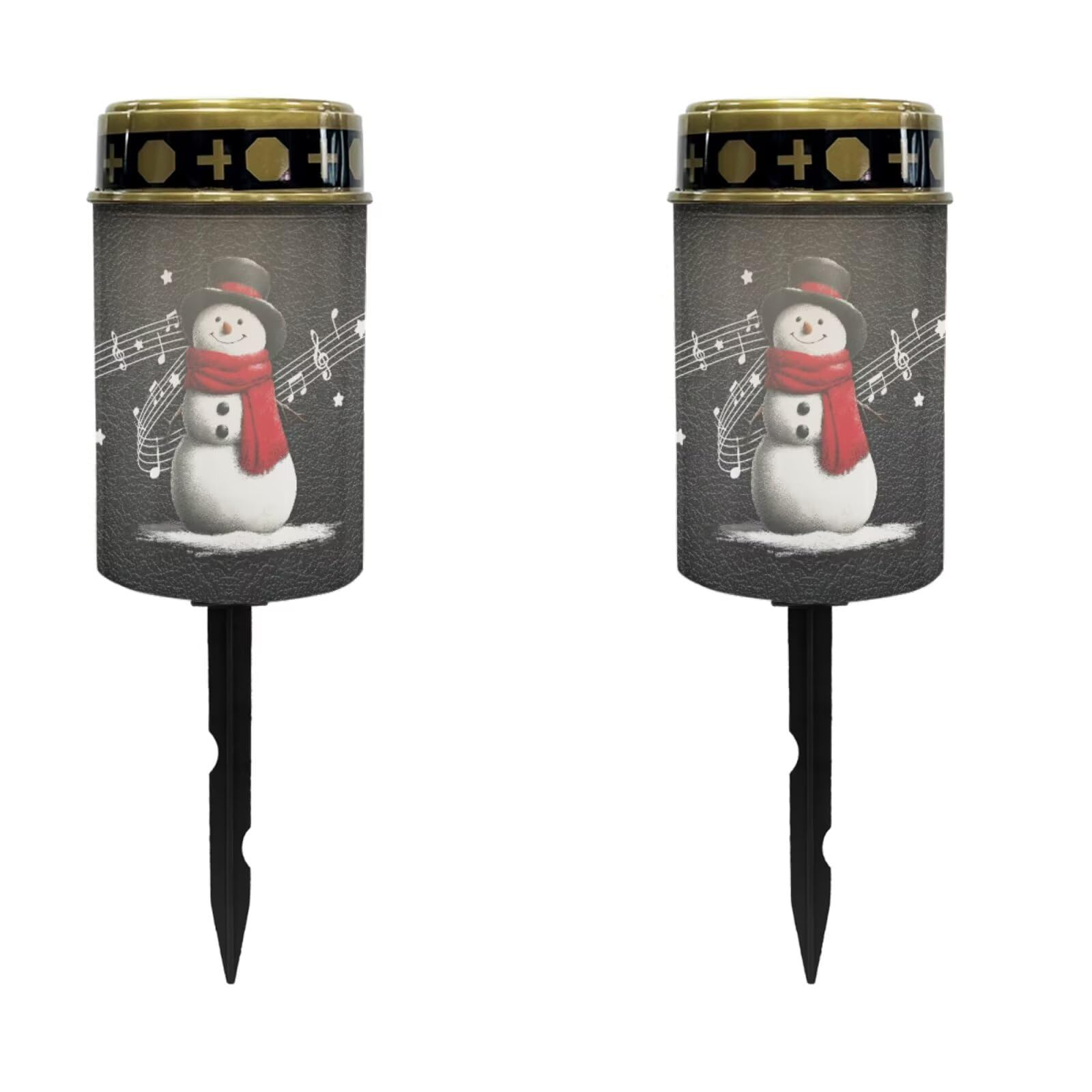 Christmas Cemetery Solar Lights Flameless Candle, 2 Pack