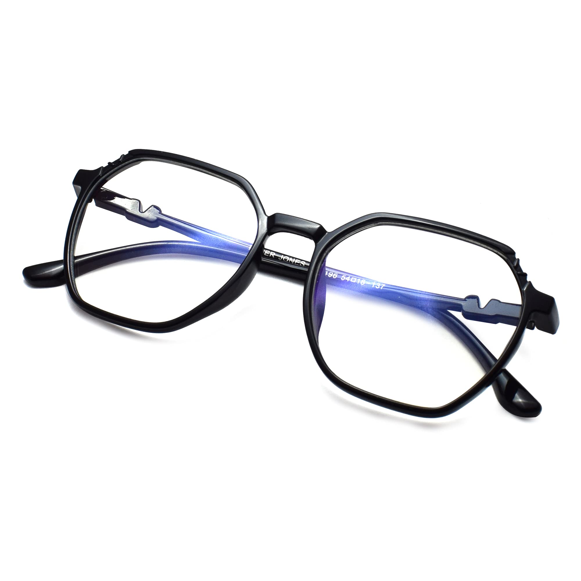 Peter Jones Square Computer Glasses for Women/Girls with Zero Power Blue Light Blocking Glare Lenses (SIZE MEDIUM) AG5196