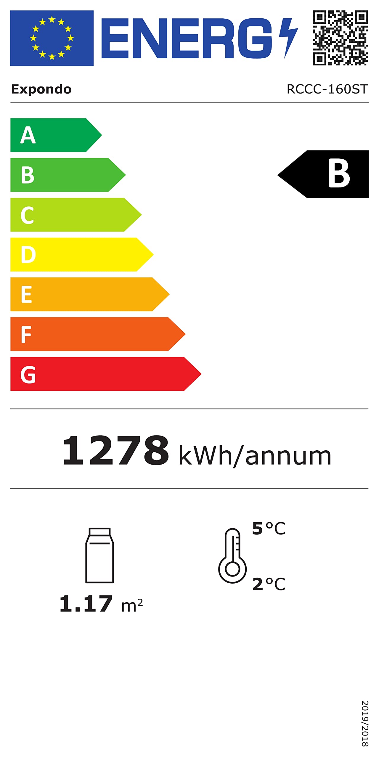 Royal Catering Vitrina Refrigerada Para Hostelería RCCC-160ST (Capacidad: 160 L, Temperatura: 2-10 °C, Con 3 niveles e iluminación LED)
