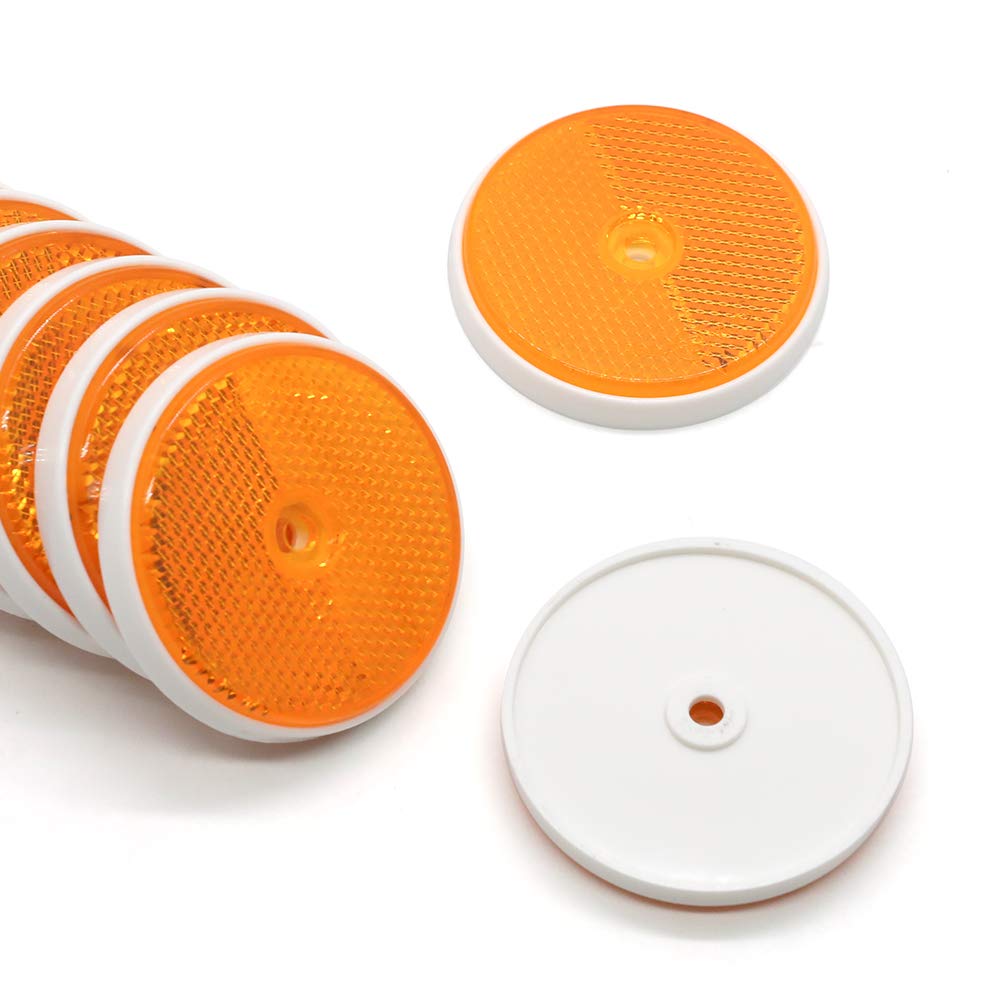 2 Riflettori Circolari Autoadesivi - Per Riorchi - Rosso - 60