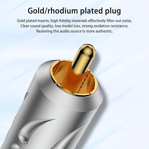Miniatura 5 de Viborg VR109G Enchufes macho RCA de alta gama, cobre puro chapado en oro conectores RCA Jack (VR109G, chapado en oro) 4 piezas