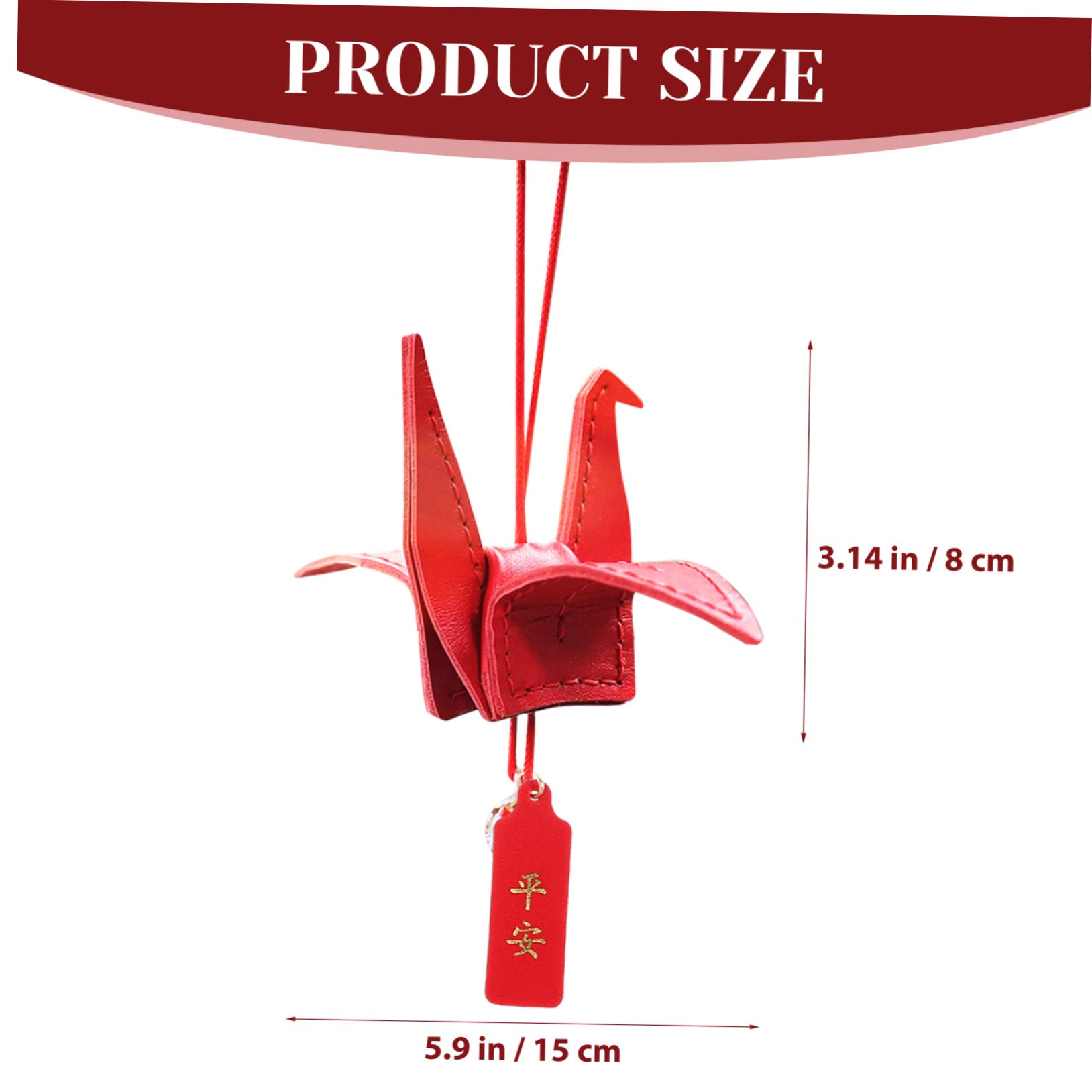 VICASKY DIY Leather Crane Pendant Kit 1 Set Car Interior Craft Supplies Leather Origami Crane for Decorative Car Decor