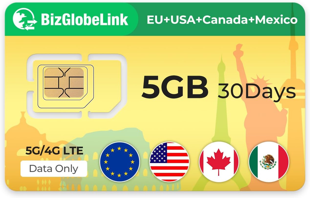 Carte SIM prépayée USA, 4 Go 4G LTE, appels et SMS à l’international illimités, 30 jours