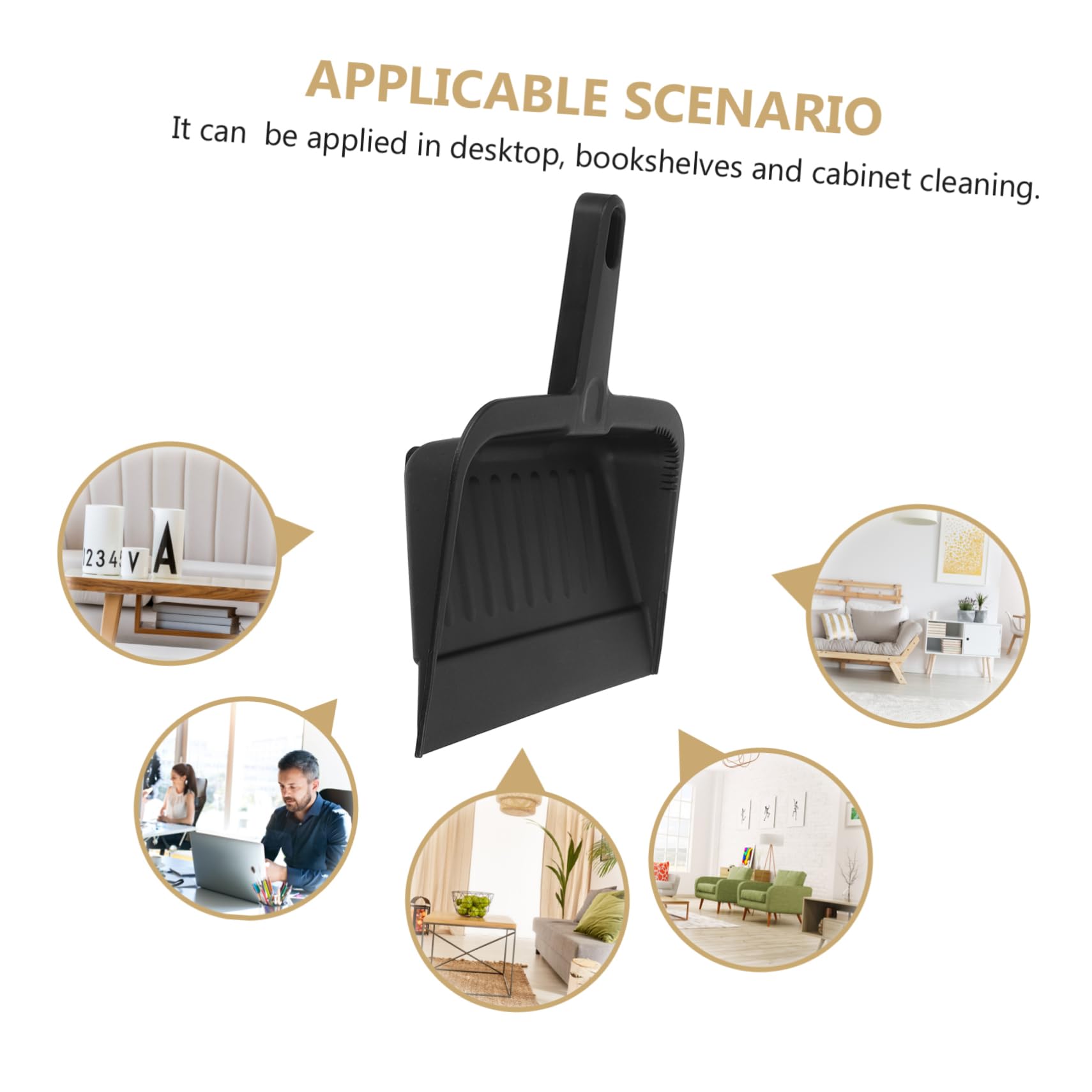 Generisch Handkehrschaufel schwarz Abfall Kehrschaufel Langlebige Kehrschaufel Flexible Robuste Staubwanne Wischbesen Kehrblech aufstellen Kehrbesen Plastik Black
