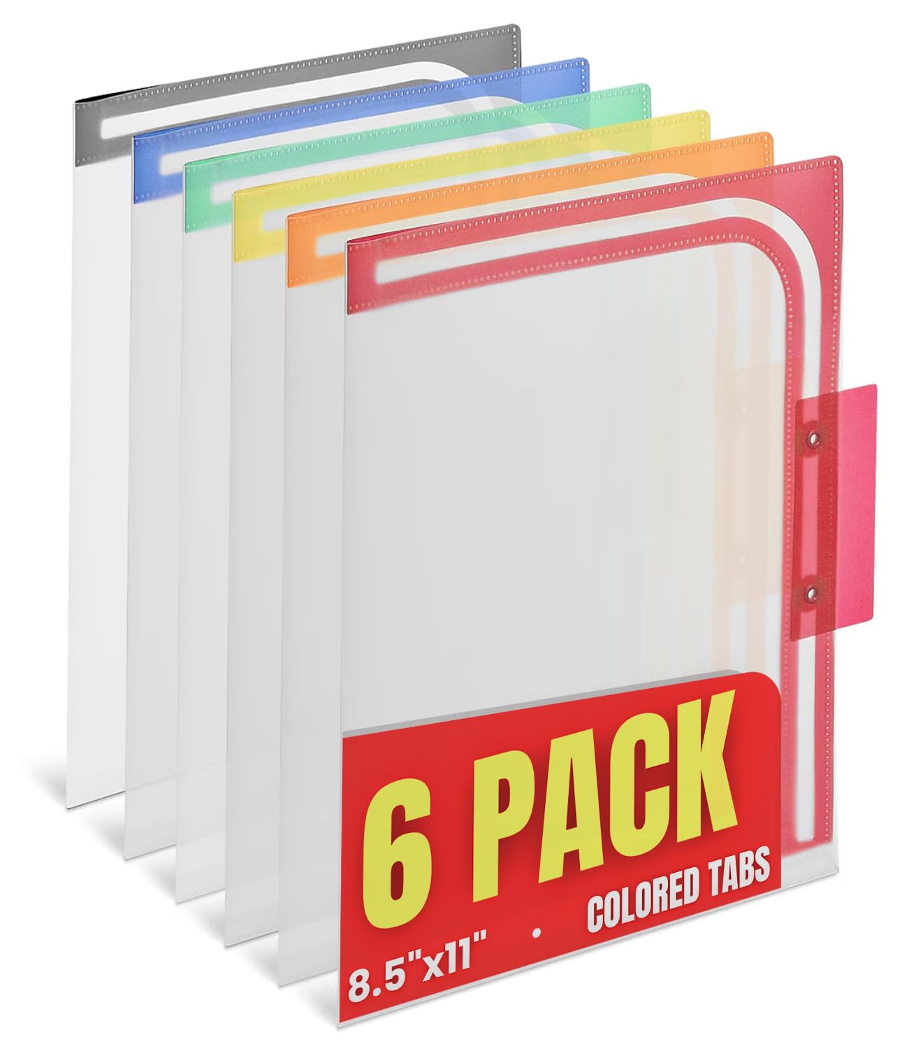 1InTheOffice Plastic File Folder, Letter Size 1/3-cut Sliding Top Tabs, Reinforced File Folder, Hard Plastic File Folders, Colored Tab Folders,