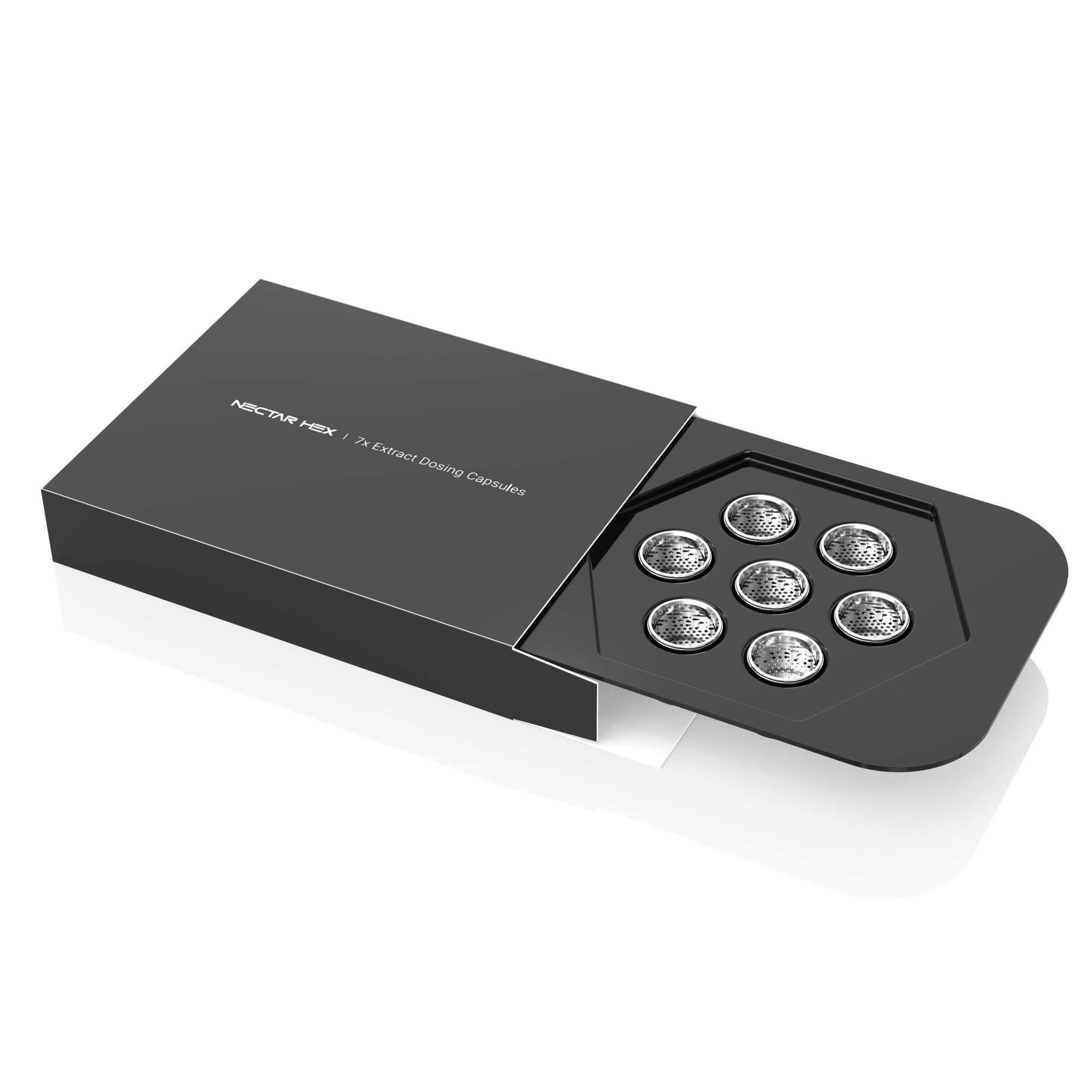 7x Nectar Hex Dosing Capsules | Non-Stick, Recyclable and Reusable | Over 500 Uses | Made of Food Grade Aluminium (For Extracts & Concentrates)