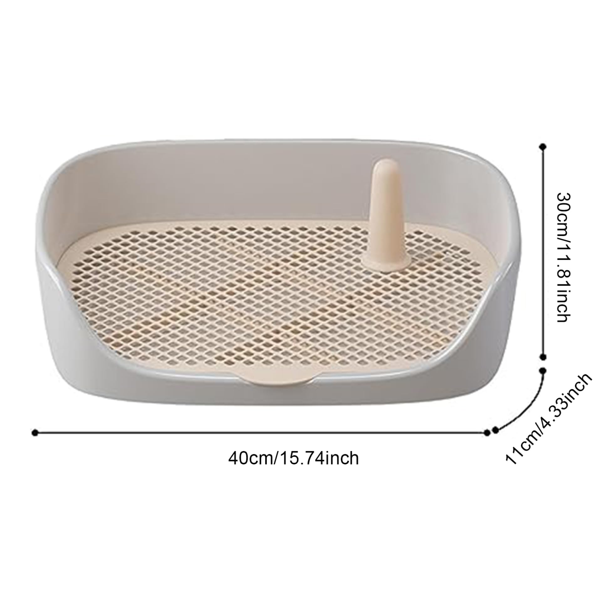 Gamelle de toilette pour chien - 15,8 x 11,8 x 4,3 cm - Dans toilettes amovibles pour chien en plastique - Entraîneur pour petits animaux de compagnie - Lavable pour petits chiens et chiots (bla