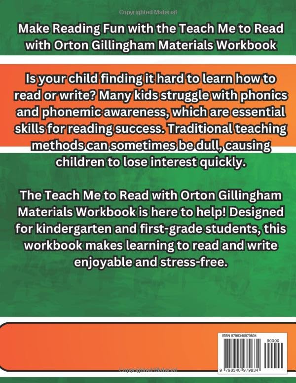Teach me to Read with Orton Gillingham Materials Workbook: Reading, Phonemic Awareness, and Phonics Activities for Beginning Blends (Orton Gillingham Phonics Curriculum) - Image 2