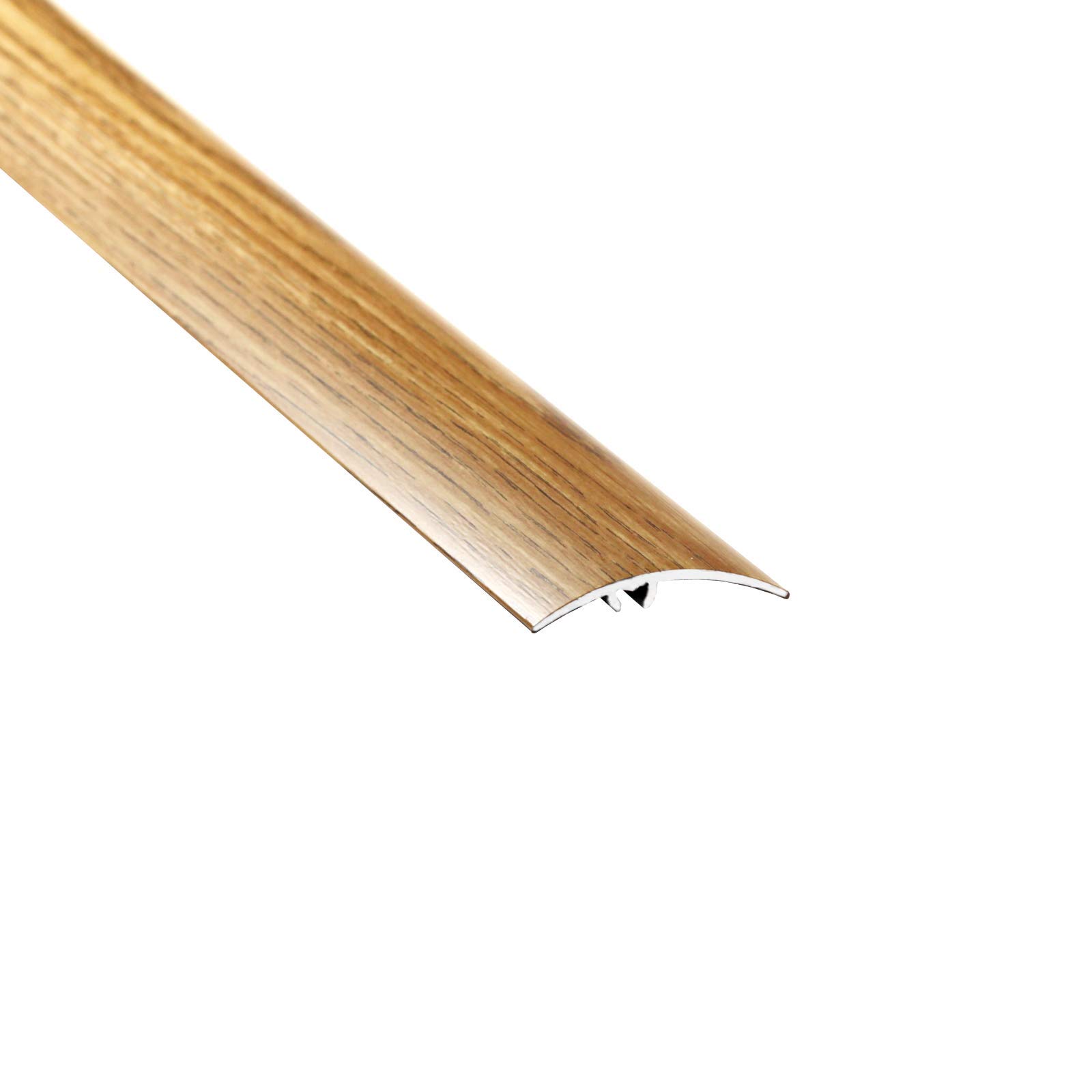 Aluminium Wood Effect Transition Strip Carpet Cover 47x930mm (3.05ft) Door Floor Threshold 5in1 Installation TMW Profiles (Oak)