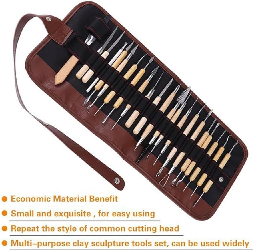 Clay Tools Carving Oil Clay Pottery Repair 22 Sets of Radium Wire with Pen Bag Set