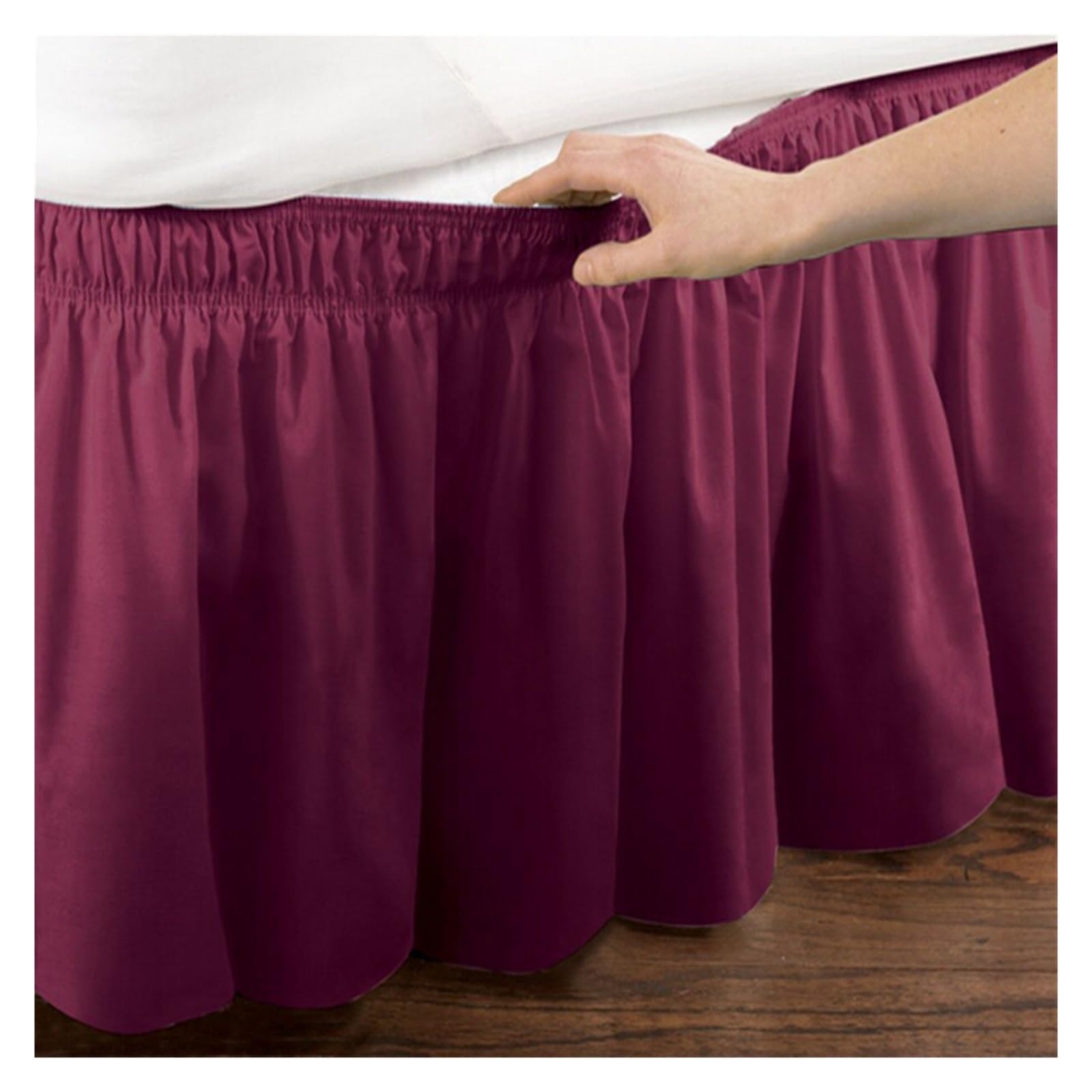 Jupe De Lit Classique épaisse Couleur Unie Jupe De Lit à Volants Bien Faite Avec Tissu Infroissable Et Résistant à La Décoloration Et Ceinture élastique Large (couleur : Crème, Taille