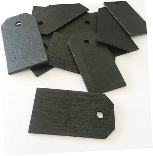 Miniatura 5 de Didiseaon Caballete de pizarra para decoración de Navidad, 20 piezas, letrero colgante de pizarra para manualidades, pequeña pizarra, aserrín,