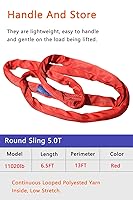 Vista 3 de Eslinga redonda de 11020lb, 6.5FT, correa de eslinga aparejo de poliéster sin fin para elevación, para izar objetos de trabajo pesado, eslinga