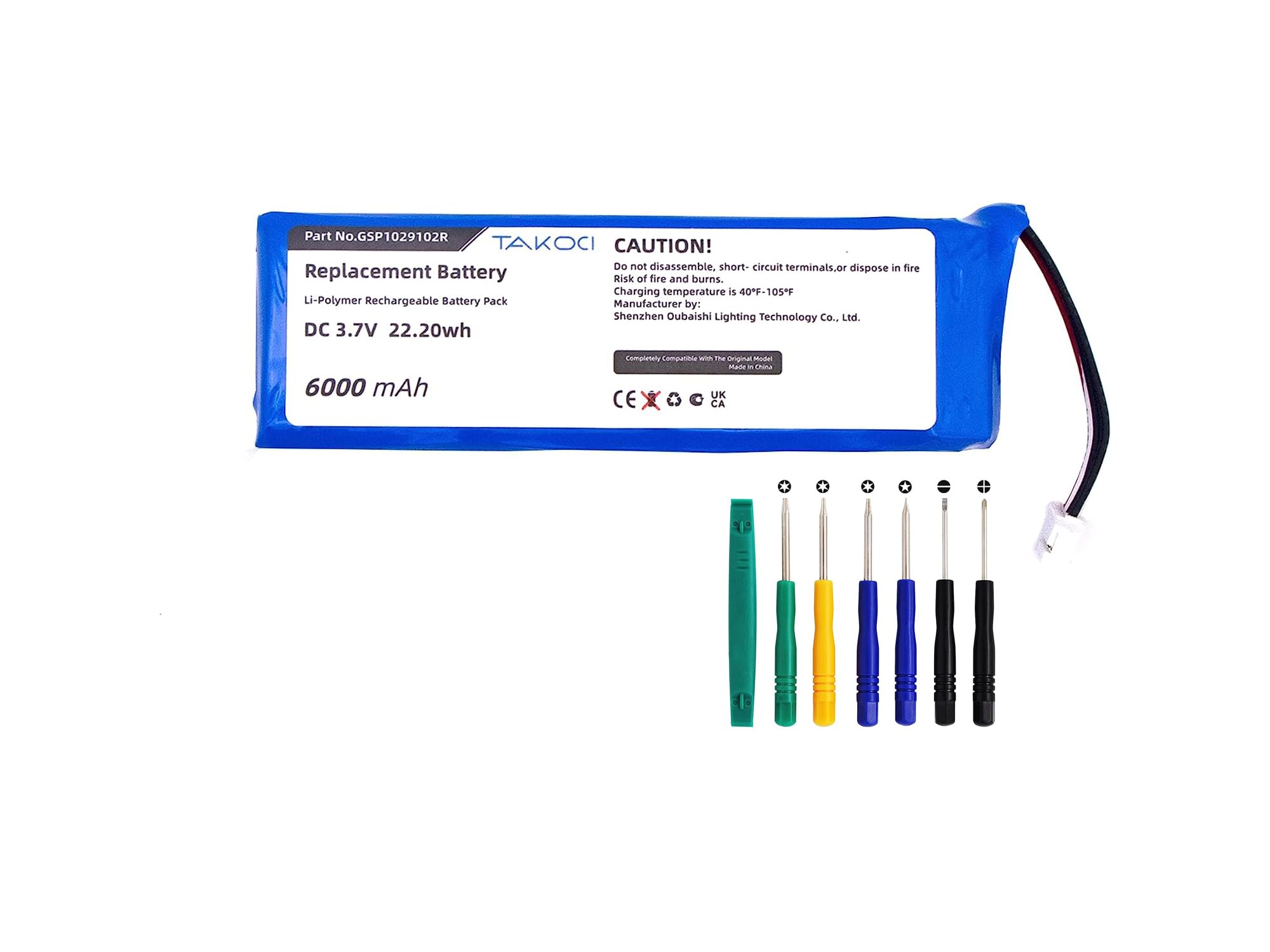 Gikysuiz Replacement Battery for JBL Charge 2+ Charge 2 Plus Wireless Bluetooth Speaker fits Part Number MLP912995-2P GSP1029102 3.7V 6000mAh