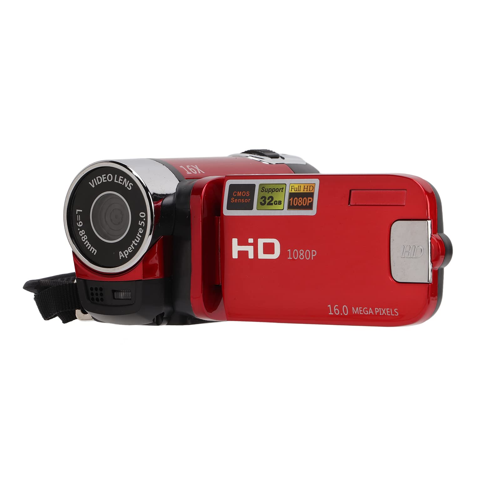 Greensen Videocamera Digitale 4K 48MP, Videoregistratore con Zoom Digitale 16X Videocamera con Schermo Rotante a 270° da 2,7 Pollici per Principianti e Bambini (rosso)
