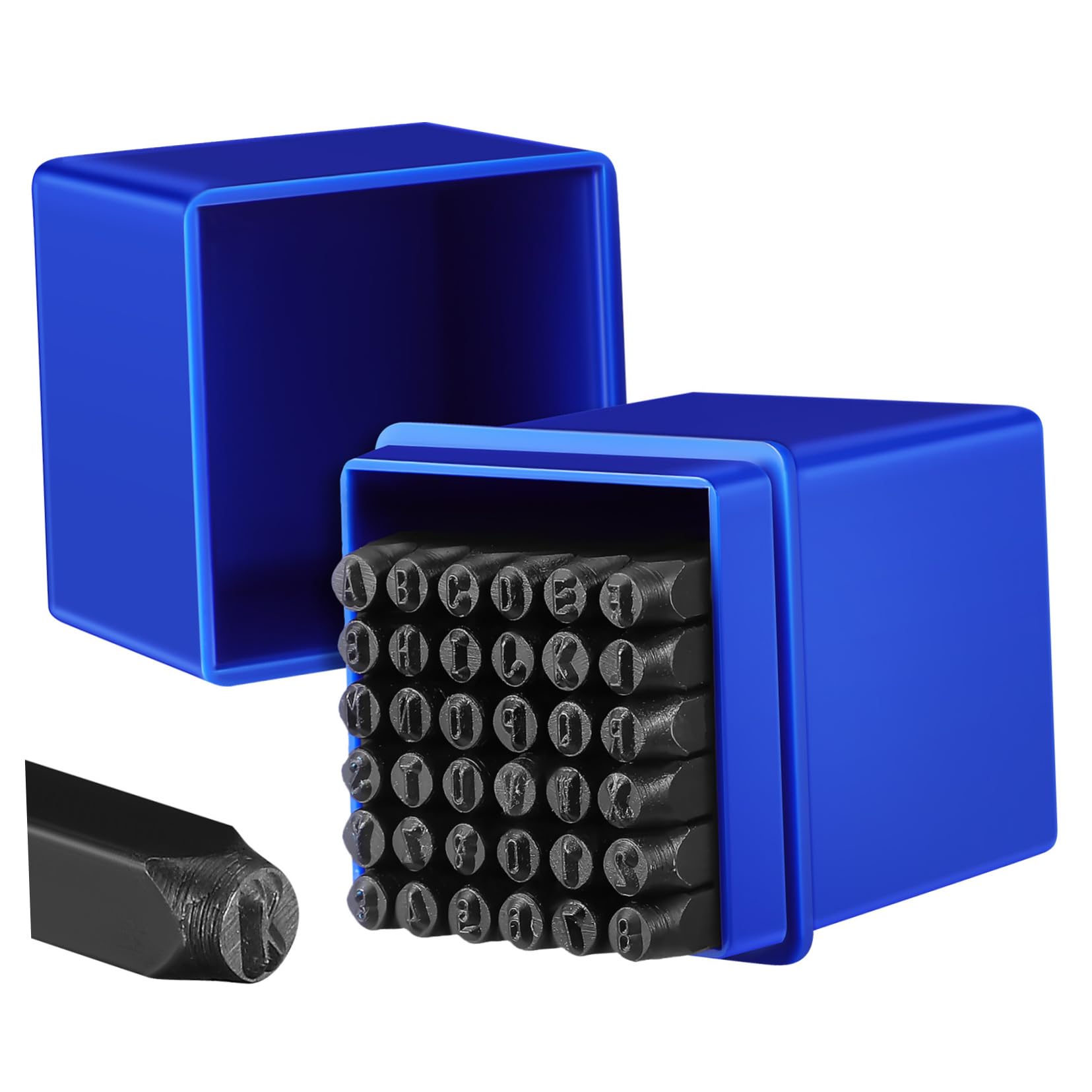 NUOBESTY Juego de Punzones de Acero al Carbono para Estampar Números Alta Precisión, Stamp Puncher Adecuado para Aficionados y Maquinistas en Metal y Plástico
