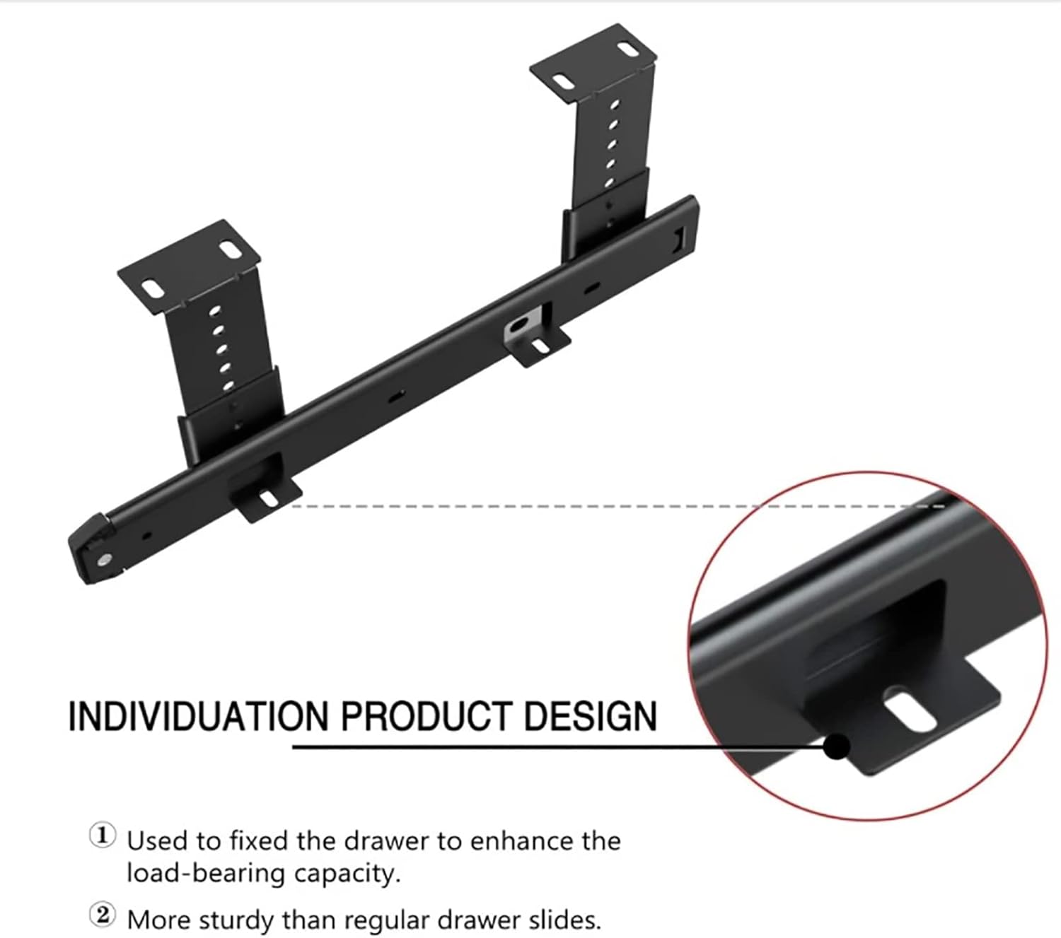 Sliding Drawer Runners for Cabinets, Under Desk Keyboard Slides, 300mm (12 Inch) Roller Bearings, Smooth Glide Drawer Slides, Durable Bottom Fix Hardware