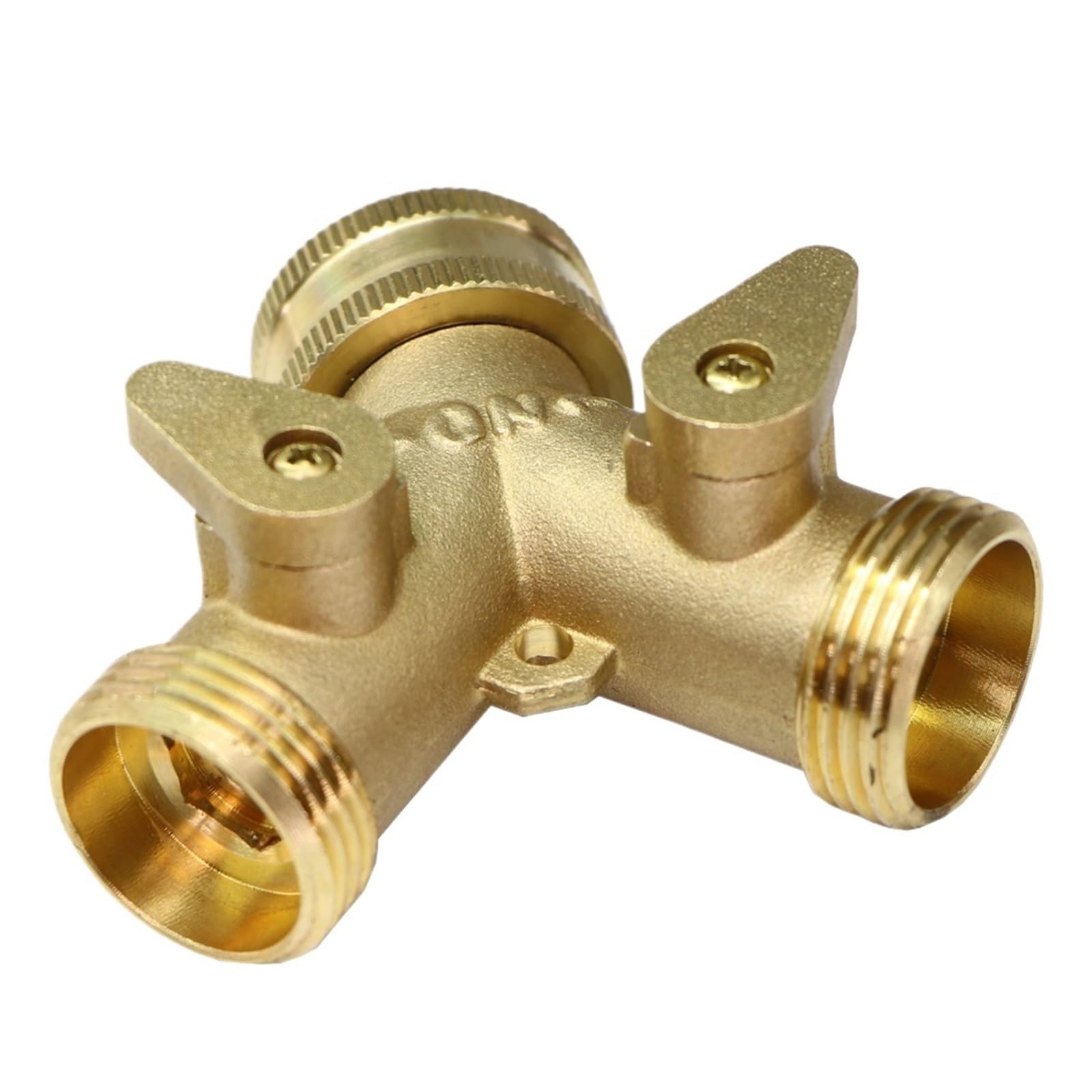 Divisor de manguera jardín latón NPT/BSP, 3/4 ", válvula bola 2 vías, conector riego tipo Y for el hogar, adaptador tubo for grifo al aire libre(A-1PCS)