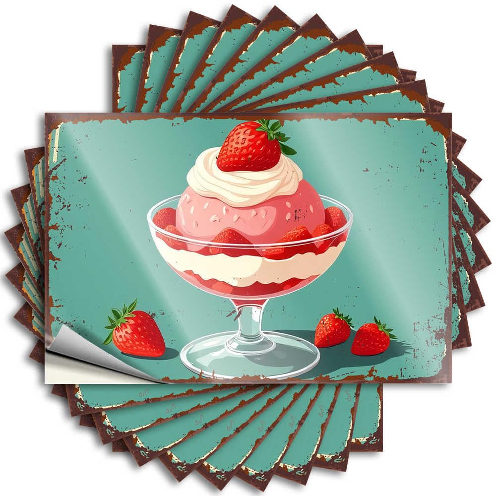 Country Stuff, Decal Funny Cover Quote Stickers, Fluffy No Residue Decals for Luggage | Things Party Favor Custom Strawberry Shortcake Sundae: A Sweet Summer Delight(12X18CM)