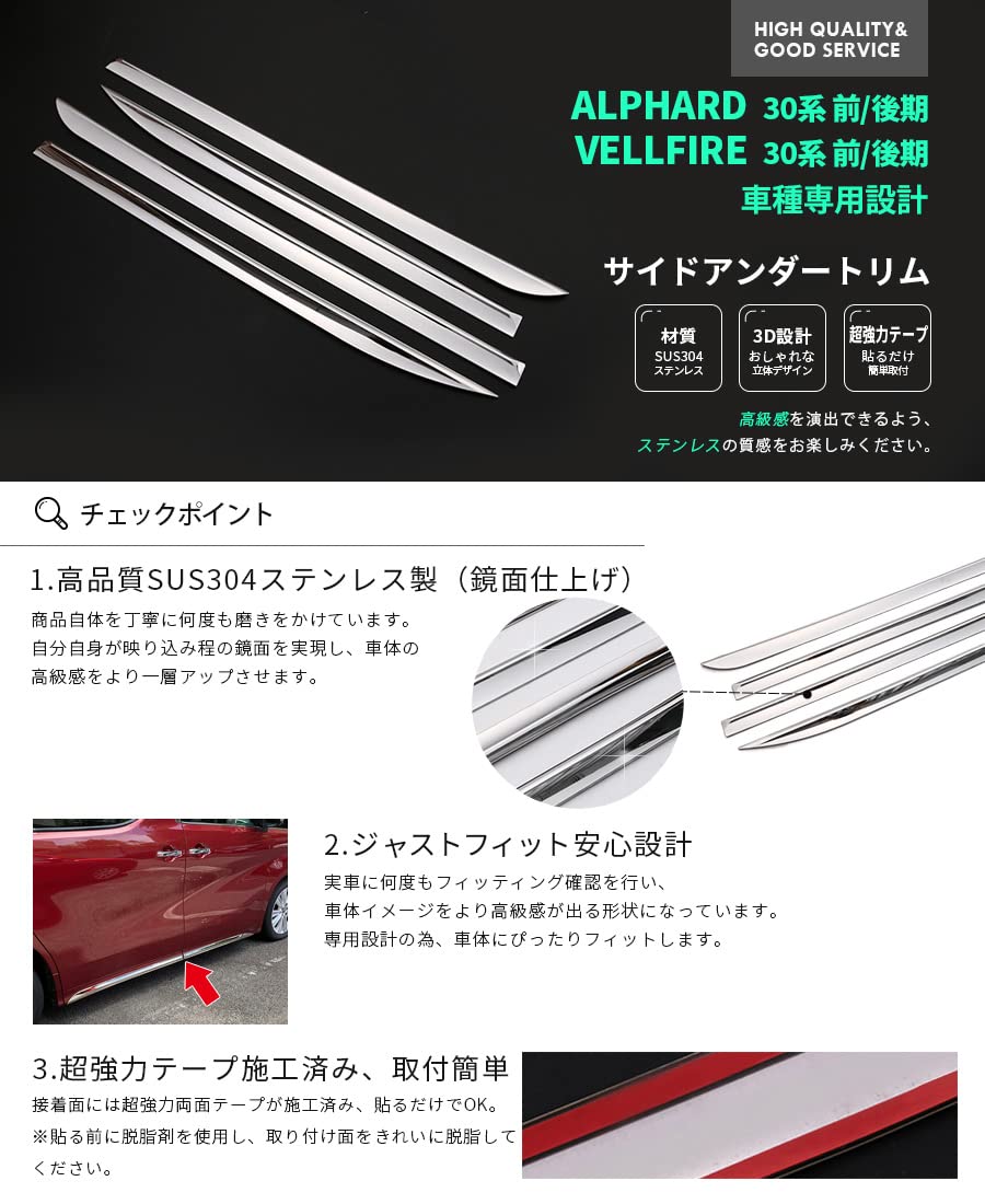 Amazon | BM トヨタ アルファード/ヴェルファイア 30系 前/後期 サイド
