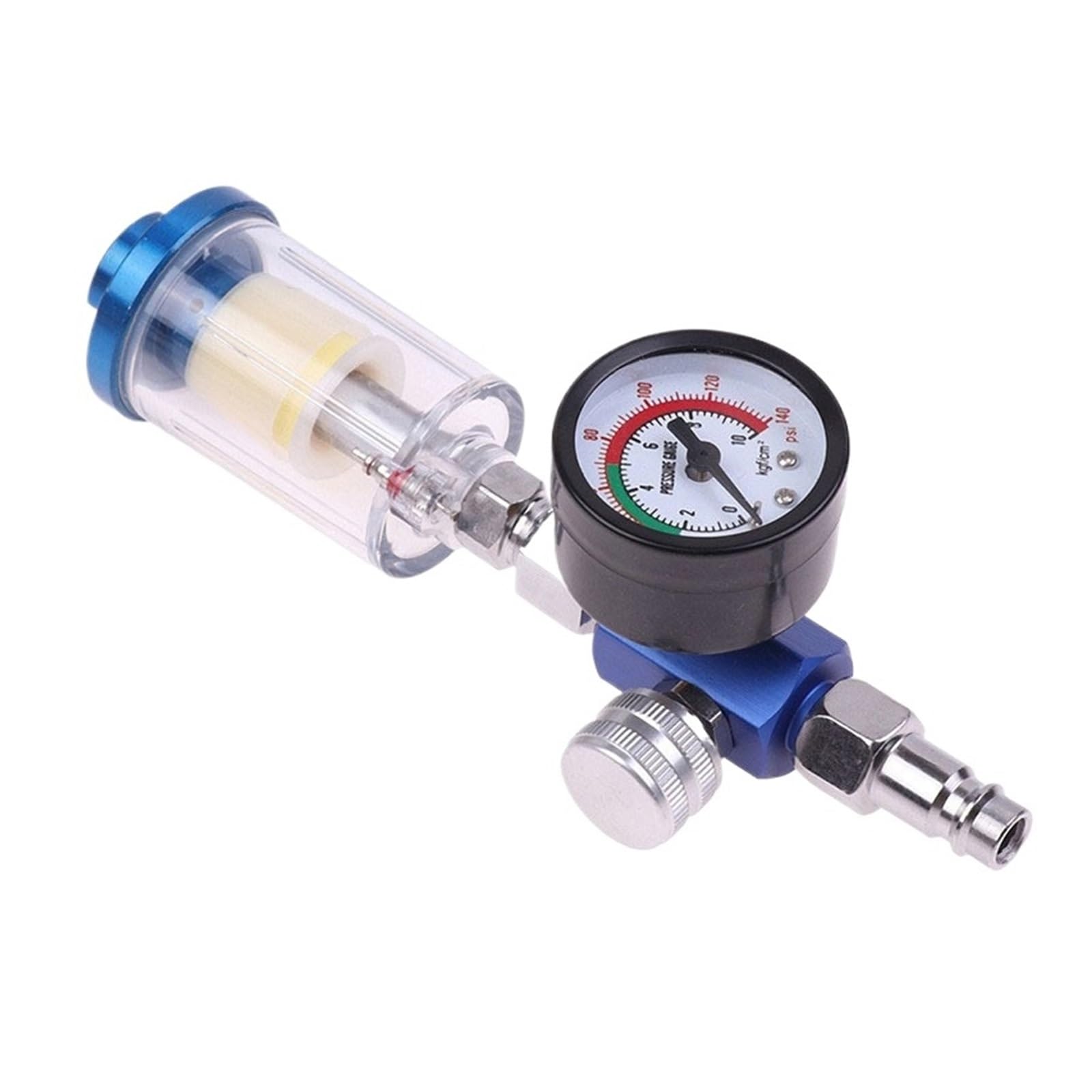 AYNRJKKX Air Pressure Regulator Water air Filter + Oil-Water Separator Paint Spray Gun Gauge(AF-02-W-EU Fitting)