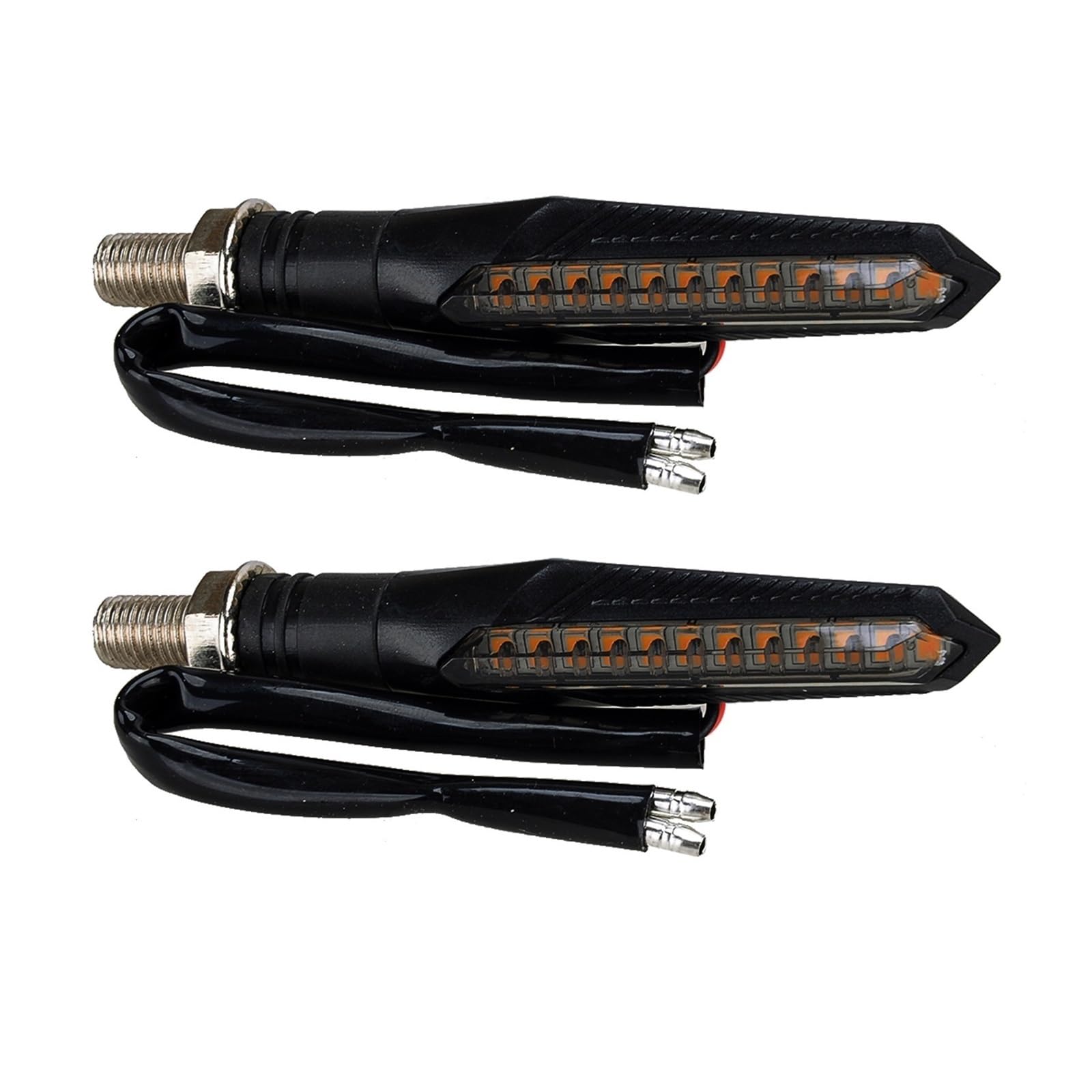 Genérico Intermitentes motos Intermitentes motos 1 par de luces LED universales delanteras, izquierdas, traseras y derechas de 12V para señal de flujo secuencial de agua, luz ámbar intermitente
