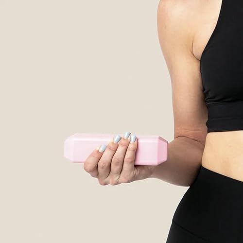 Miniatura 6 de Home Gym Juego de mancuernas rosas de 3 libras para mujeres y hombres, juego de 2 barras de 3 libras diseñadas para caminar, entrenamiento de