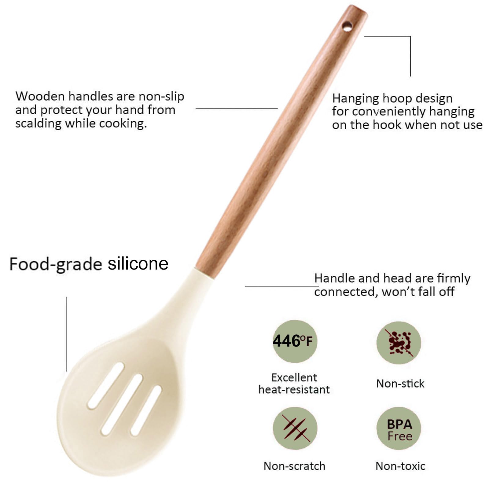 UXIYI Silicone Kitchen Utensils Set, 28pcs Kitchen Silicone Utensils Set - Image 3