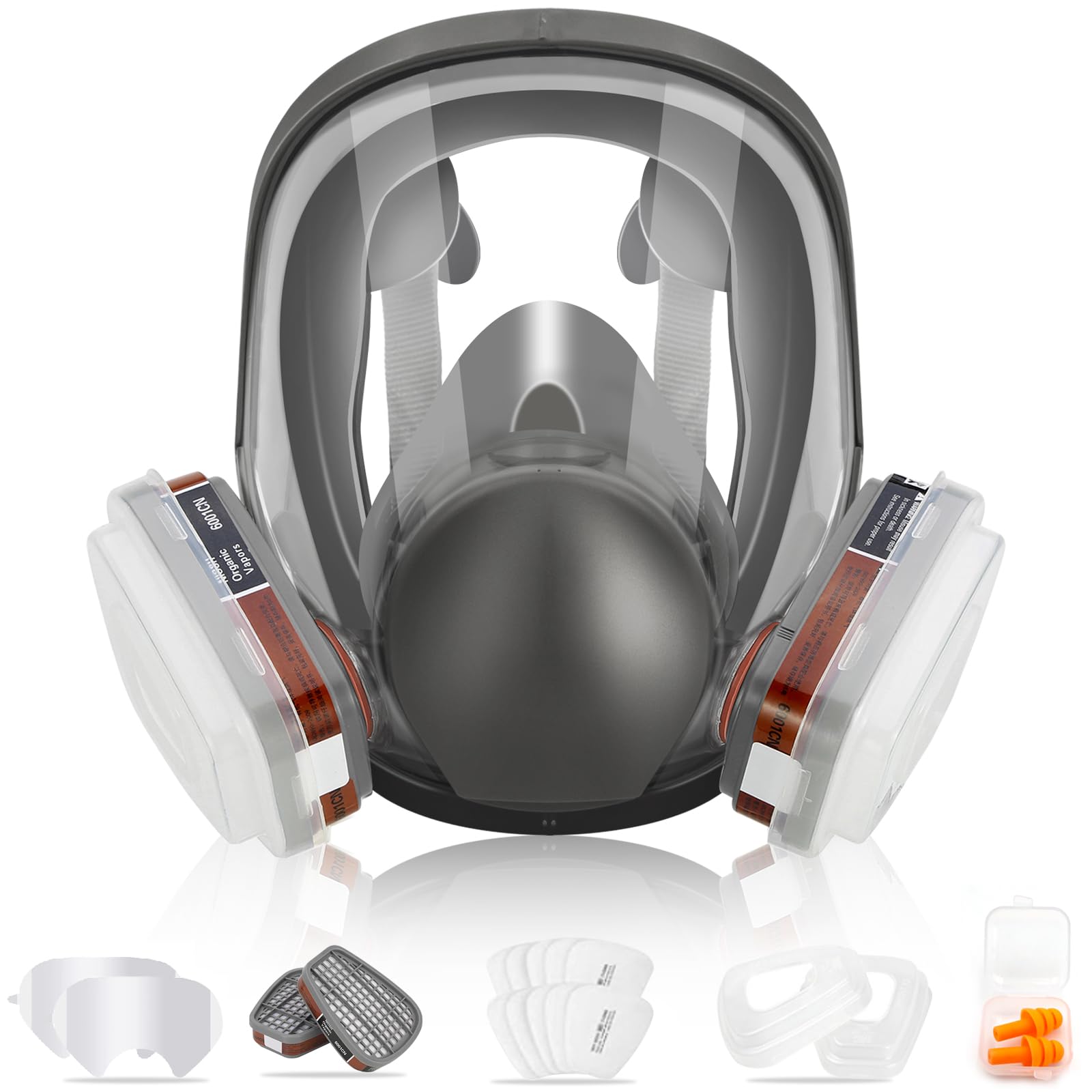 Full Face Respirator Mask, 19 in 1 6800 Reusable Respirator Mask with