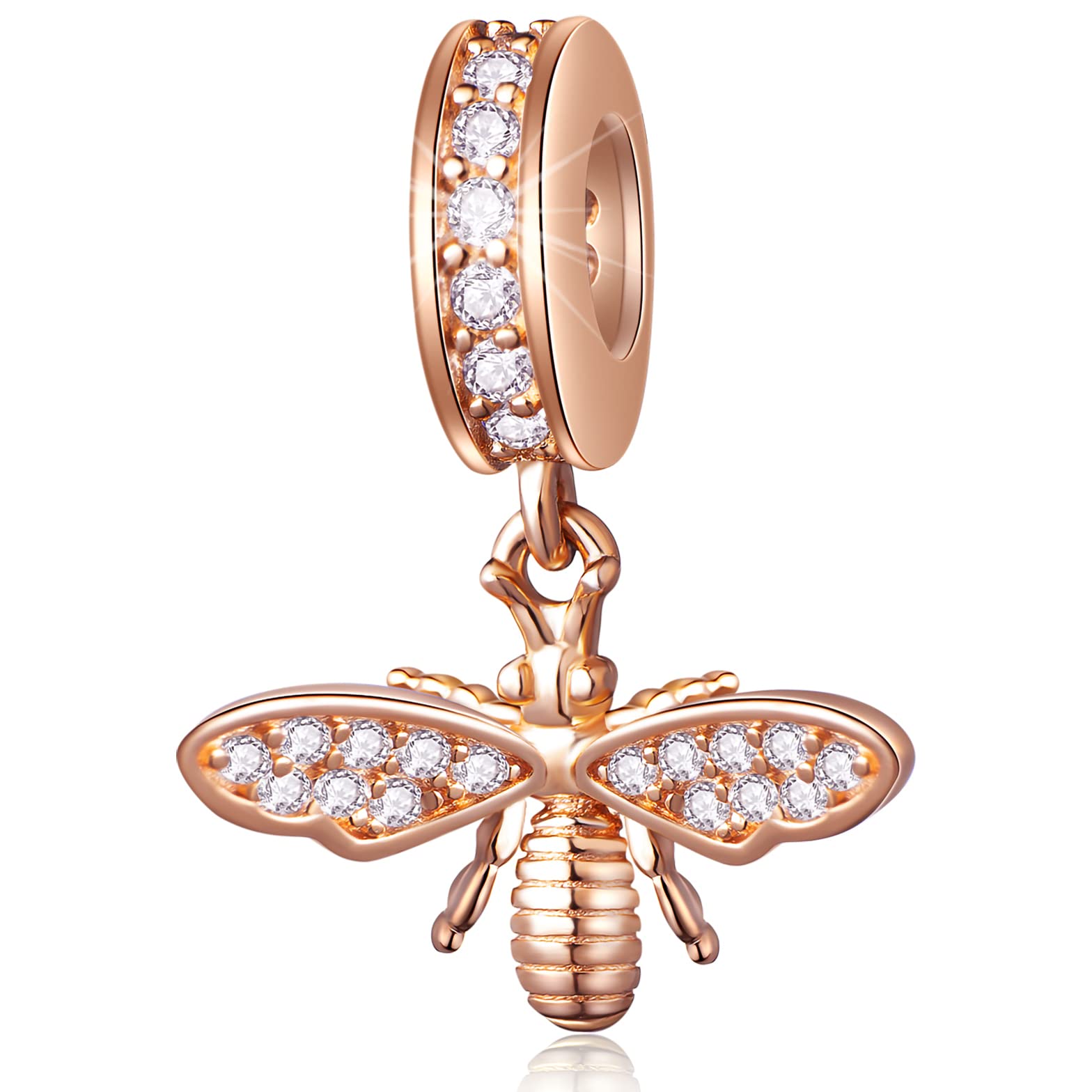 Cuentas de libélula y elefante de plata esterlina pulsera charms 7