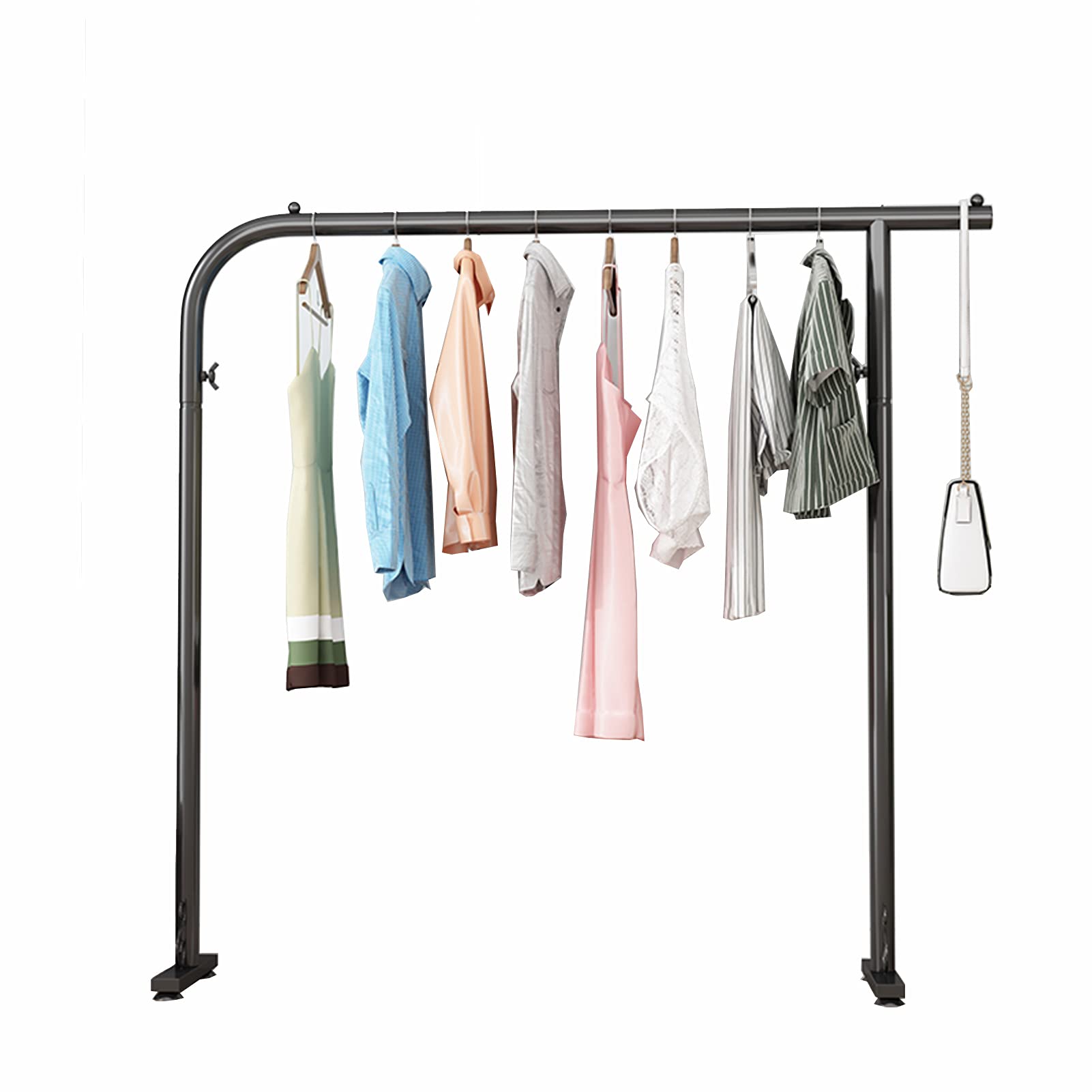 Portant à vêtements en métal robuste noir présentoir de vêtement chambre