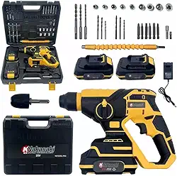 NAKASAKI Martelete Rotativo Furadeira Industrial Profissional 25V, 25V, Motor Brushless, Função de Rotação e Perfuração Ajustáveis, Projetado com Construção Ergonômica