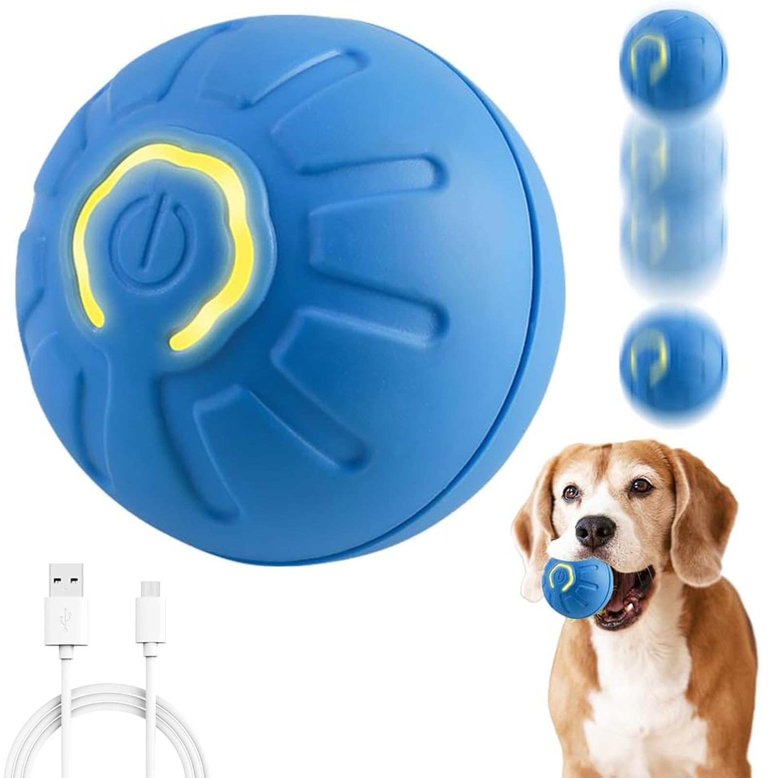 YXtecd 2025 New Interactive Dog Toys, Automatic Moving Dog Toy Vibrating Dog Ball, Rechargeable Bouncing Ball for Dogs, Shaky Ball Toy for Dogs for Small, Medium, Large Dogs(Blue)
