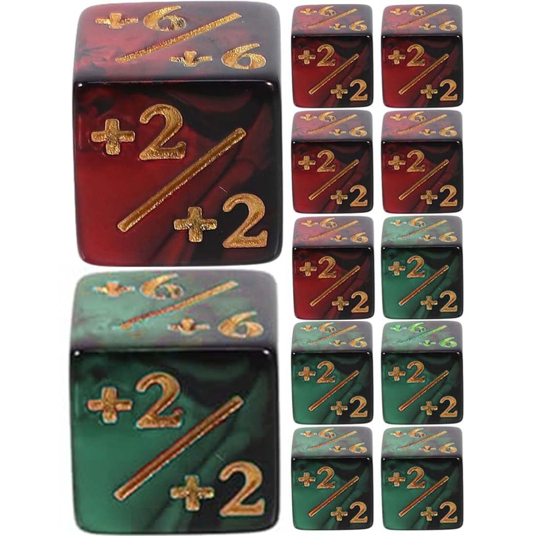 12 pezzi contatori dadi, dadi D6, dadi fedeltà con sacchetti, compatibile con MTG, CCG, accessori per gioco di carte