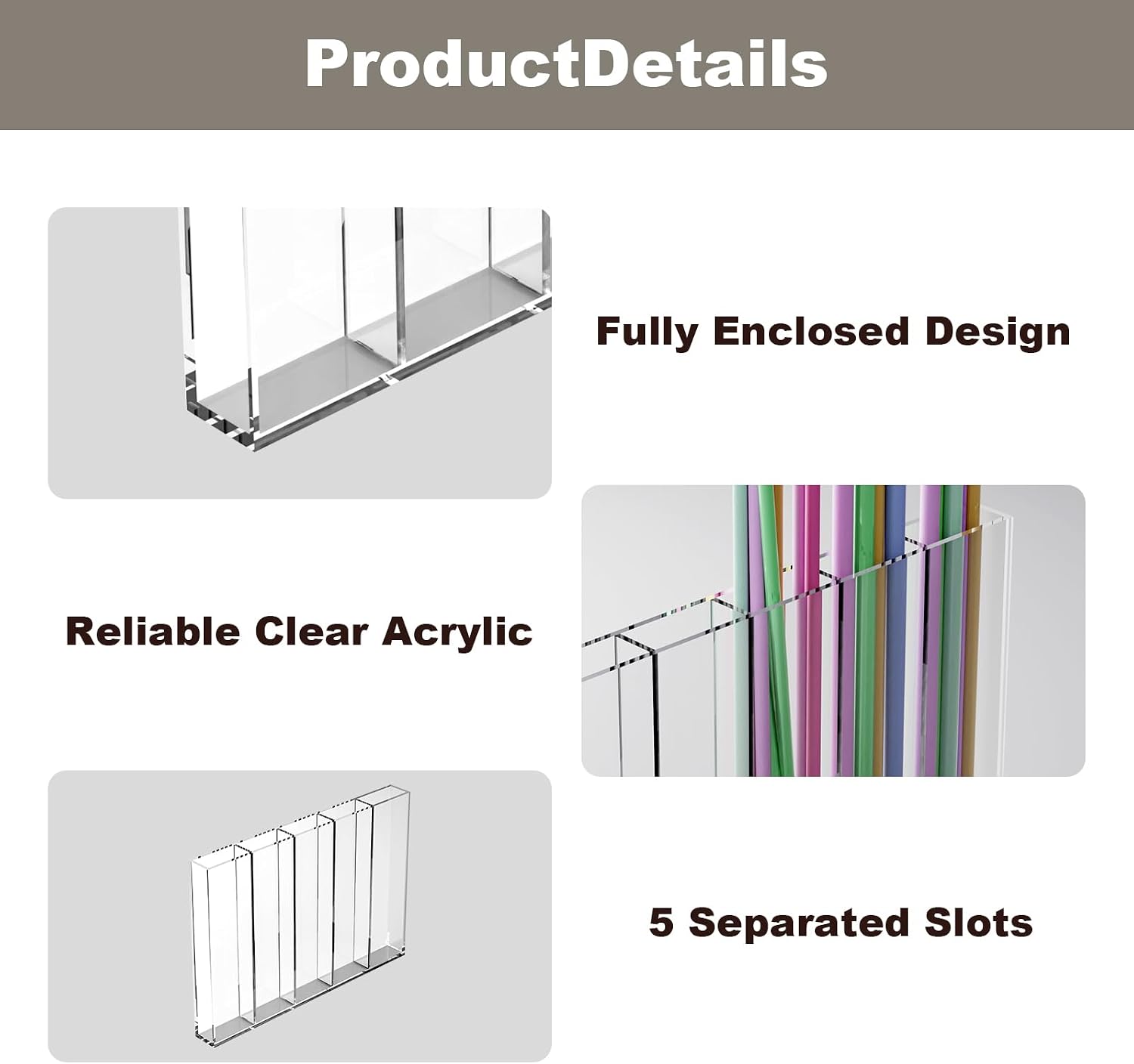Clear Acrylic Straw Holder for Cabinet Door image 5