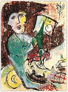 Marc Chagall Poster da Parete E Poster da Parete Donna Che Legge Quadri Astratti su Tela Quadro su Tela Creativa Quadri Vintage Soggiorno Camera da Letto Decorazioni Parete 60x80cm Senza Cornice