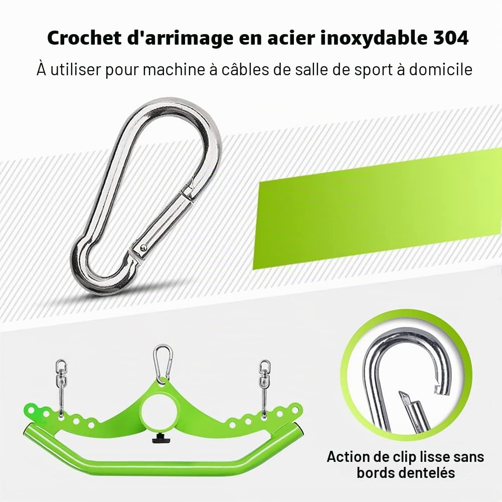 Poignées de Fixation de Machine à câble, poignées d'exercice en Acier Robuste Poignées pour Triceps Rowing LAT Pulldown Press Down T Bar Home Gym