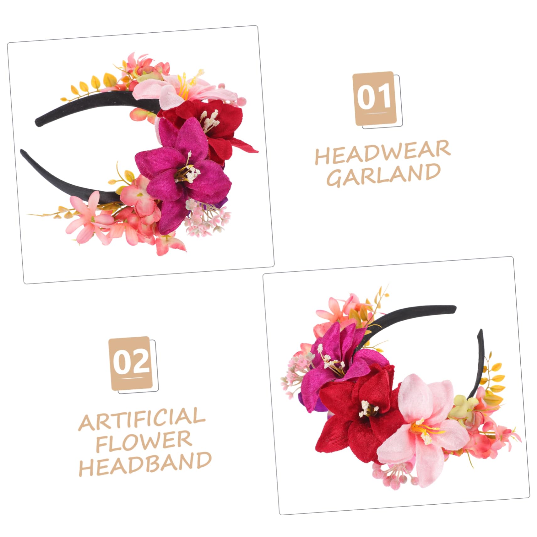 Healeved 3pezzi Cerchietto Elegante Tessuto Con Fiori Di Giglio Accessorio Per Alla Moda Per Matrimonio Compleanni e Occasioni Speciali