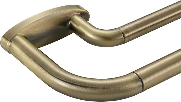 Double Curtain Rods Antique Bronze,Room Darkening Drapery Rod for 72-144 Inches,Adjustable 3/4 Inches Front and 5/8 Inches Back Quality Metal Rod for Window,Wrap Around Design