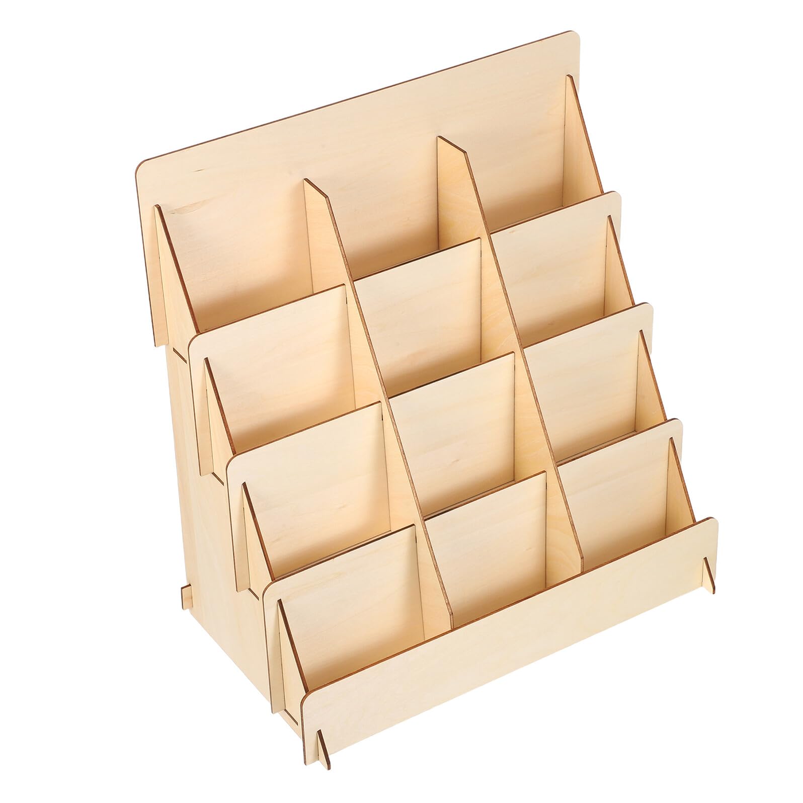 ABOOFAN Présentoir à Cartes de Vœux Structure Stable et Montage Facile à 4 Niveaux en Bois Naturel pour Événements Vendeurs et Librairies