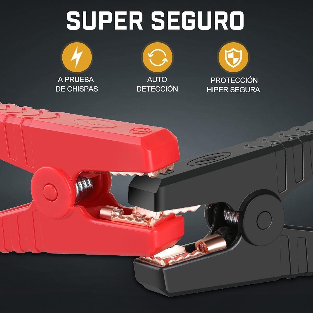 Close-up of BRPOM smart clamps showing safety features