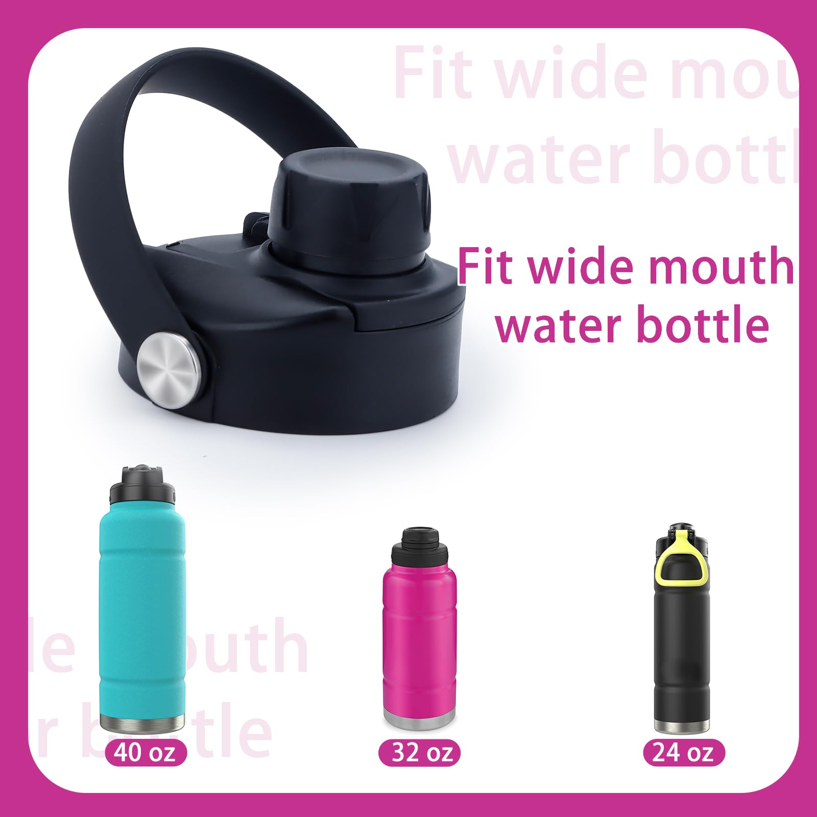 Ersatzdeckel für Wasserflaschen, kompatibel mit Bubba, 680 ml, 907 ml und 1134 ml, auslaufsicherer und staubdichter Ersatzdeckel, kompatibel mit Bubba, 2 Stück