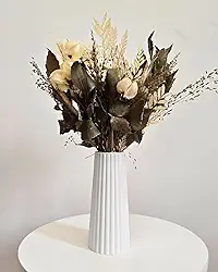 Arranjo De Flores Secas Decorativo Vaso Solitário Listras