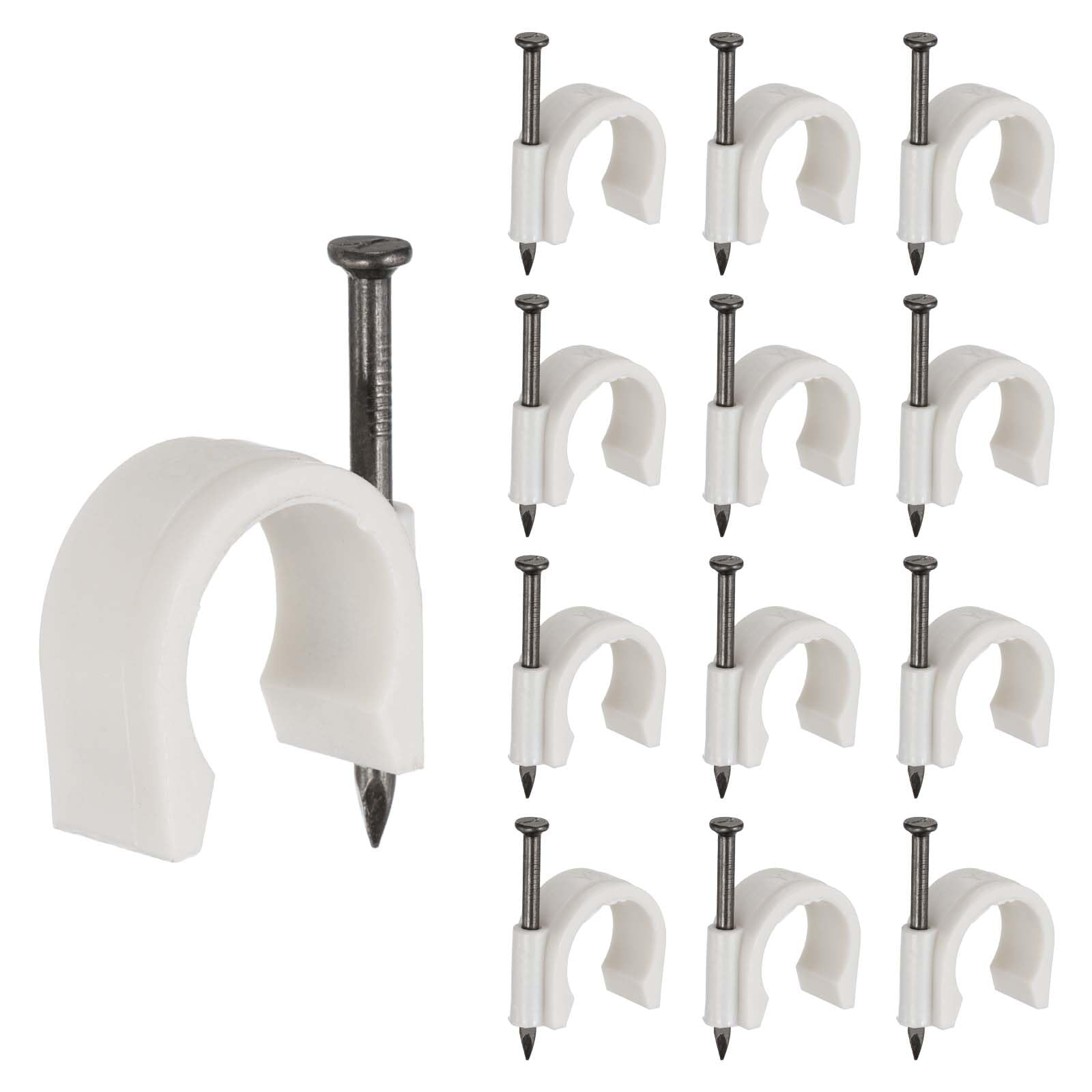 PATIKIL Half Clamp J-Hook with Nail 1" / 25mm, 70Pcs Pex Pipe Fixture Cable Clip Wire Wall Support Holder for Tubing CPVC Copper Pipe Fixing